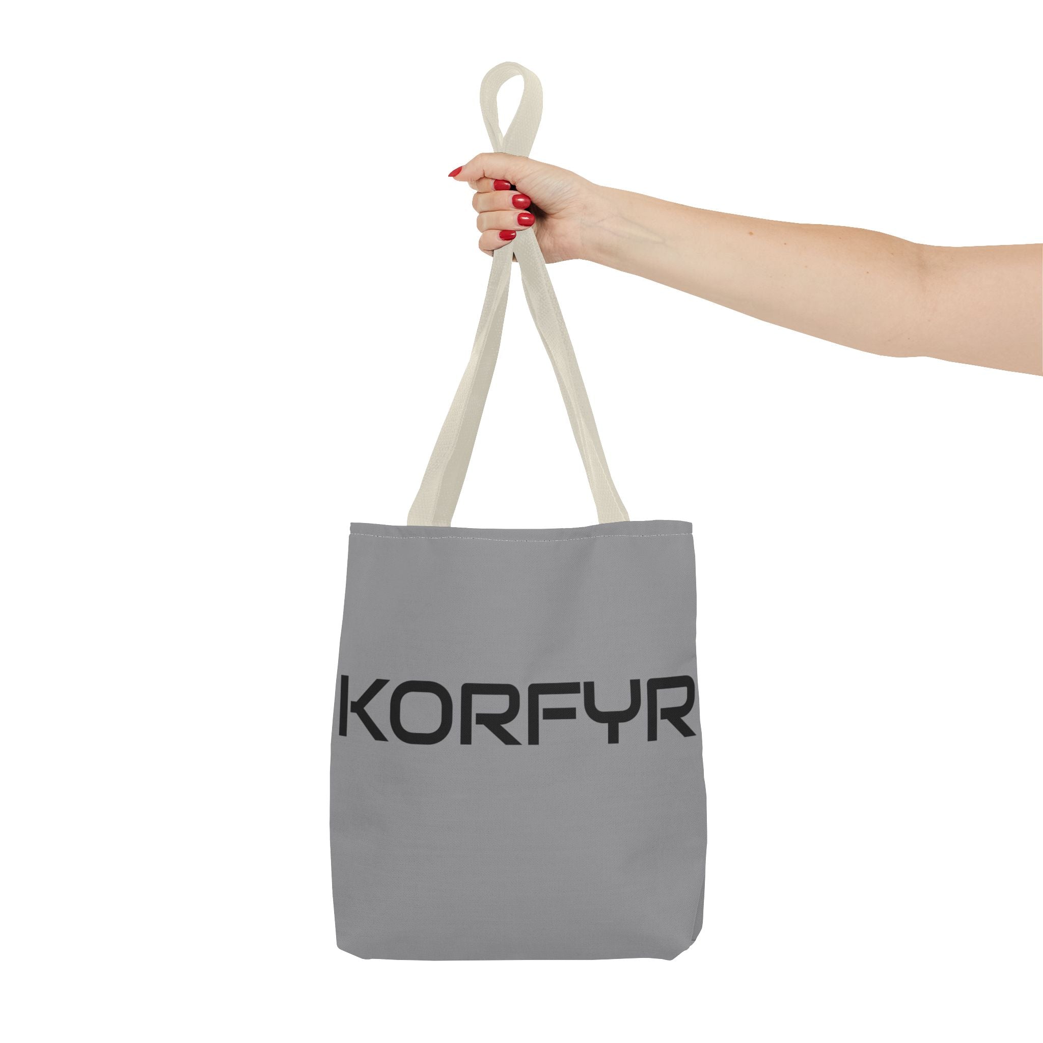 KORFYR Modern Typography Tote Bag, Chic Eco-Friendly Bag, Stylish Everyday Tote, Gift for Her, Fashion Statement Carryall