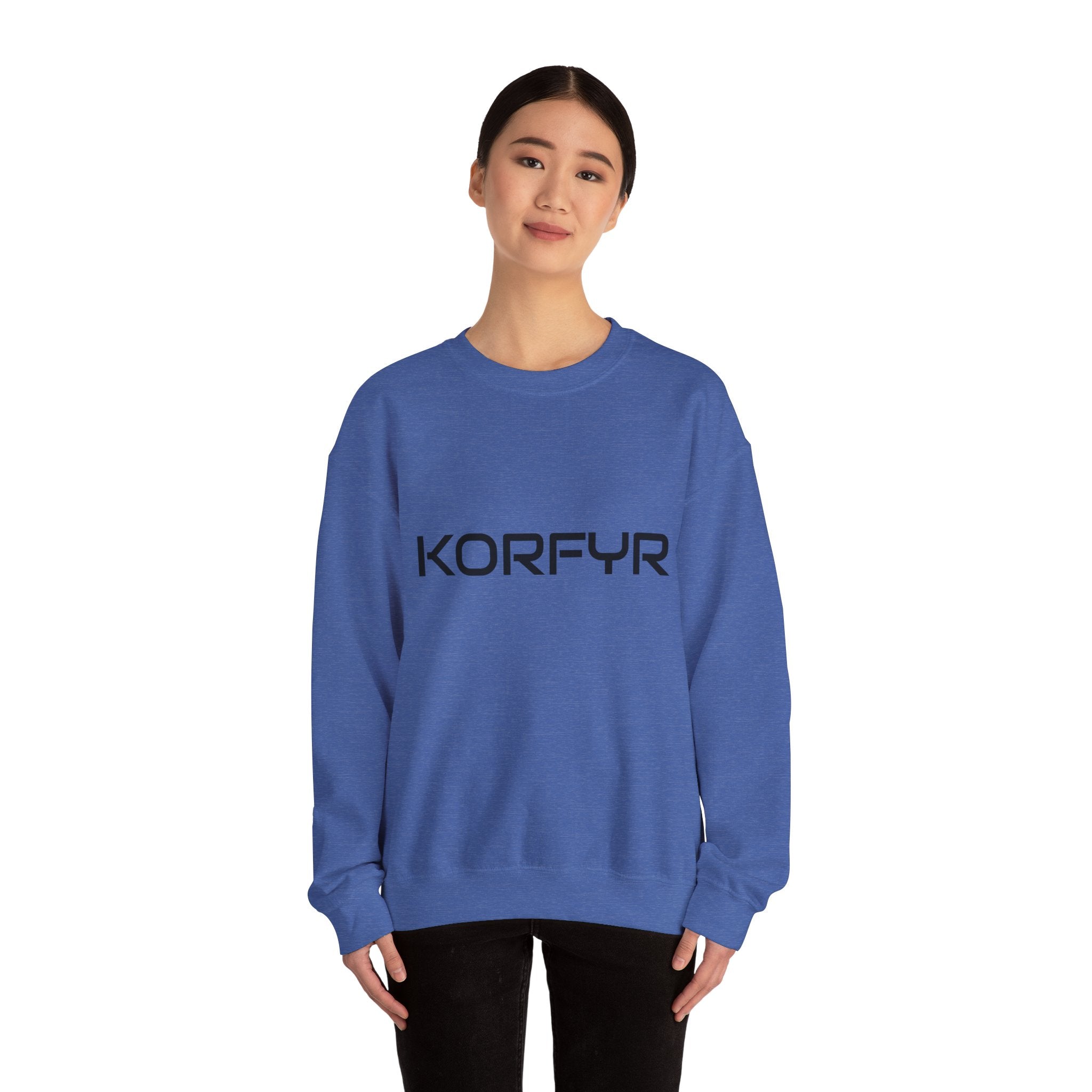 Chic KORFYR Unisex Crewneck Sweatshirt, Casual Layering Essential, Cozy Gift for Friends, Stylish Everyday Wear, Perfect for Any Occasion