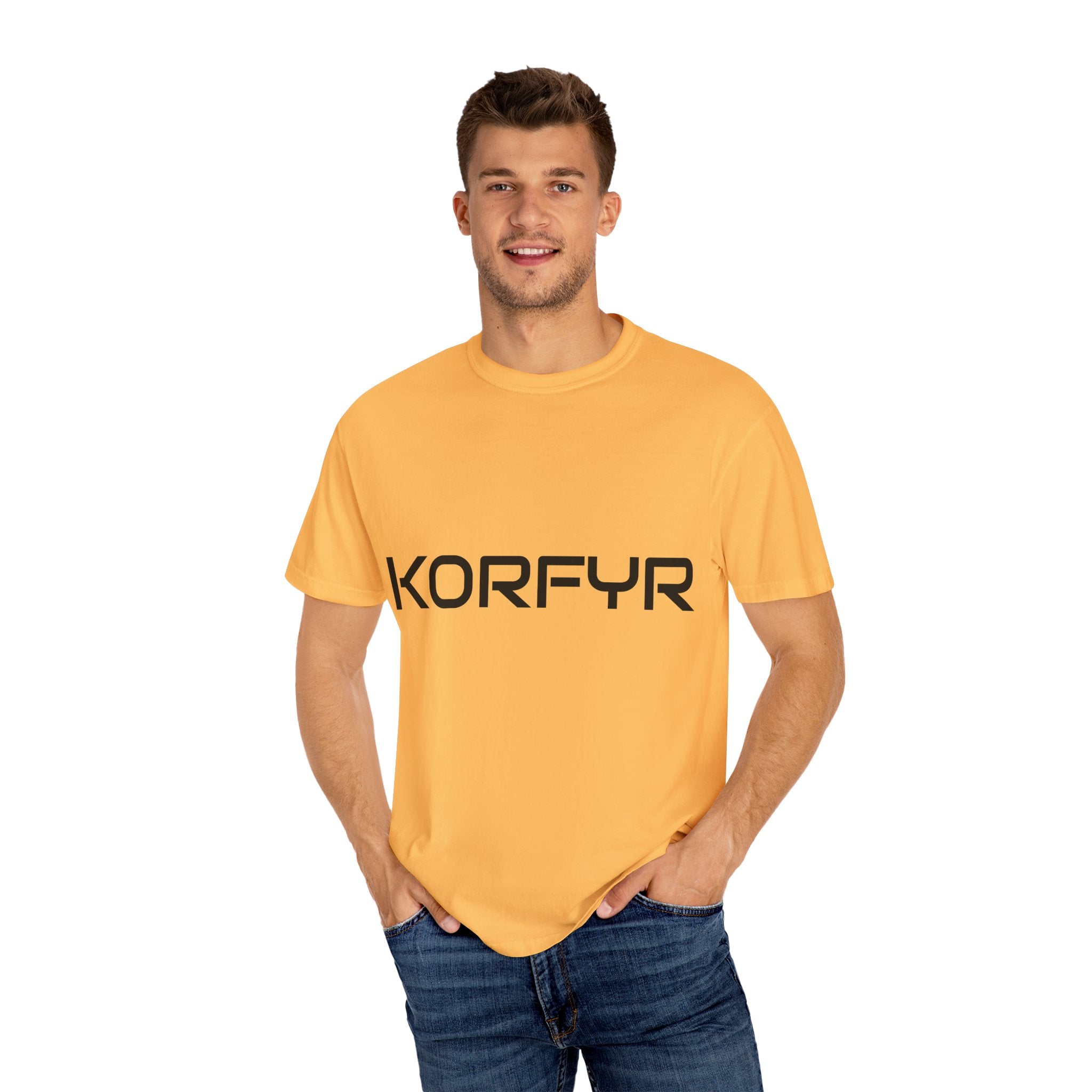 KORFYR Unisex Garment-Dyed T-shirt | Minimalist Fashion Tee, Casual Style, Perfect Gift, Everyday Wear, Trendy Apparel