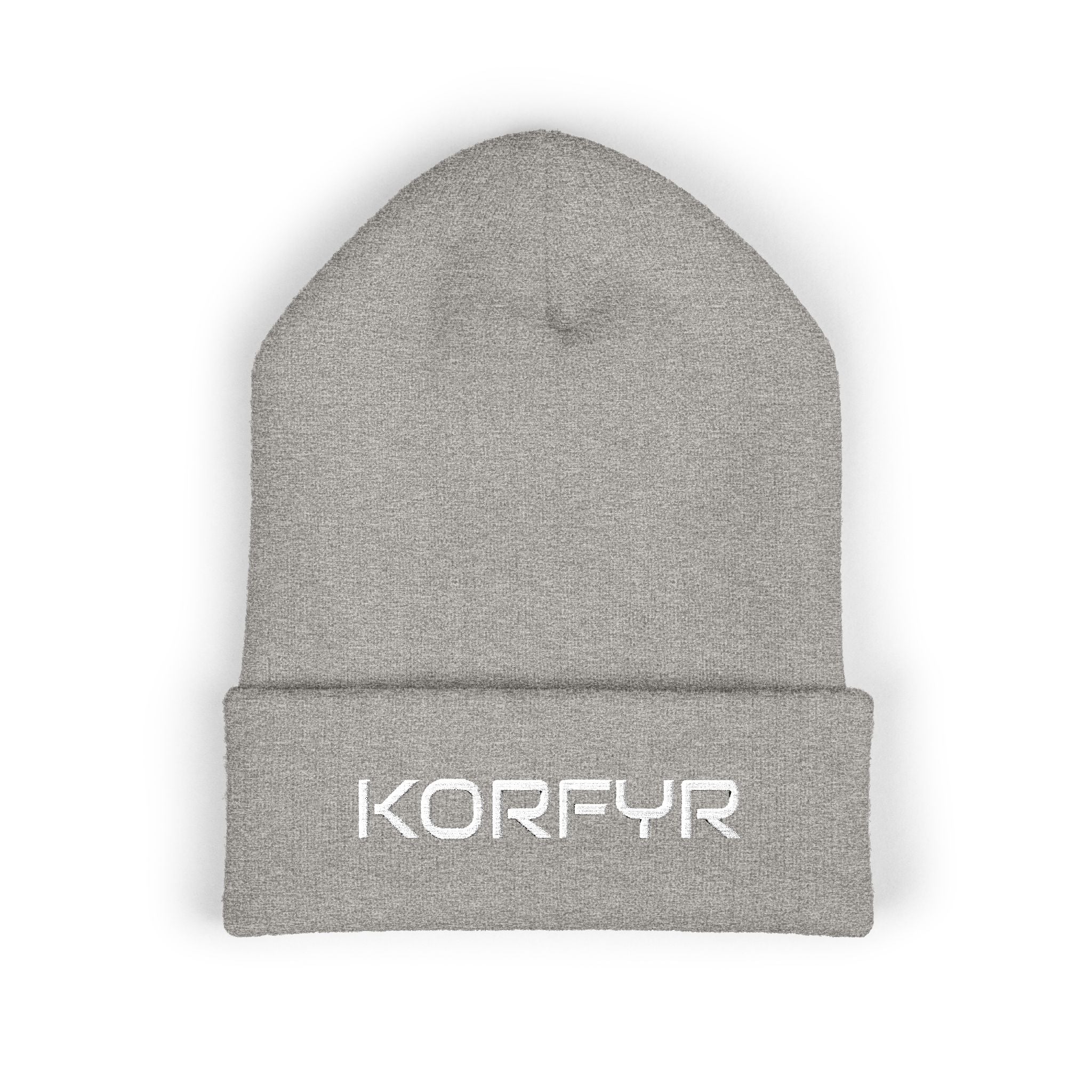 KORFYR Classic Cuffed Beanie - Cozy Embroidered Hat for Winter, Fashion Accessory, Streetwear Style, Gift for Him/Her, Casual Headwear