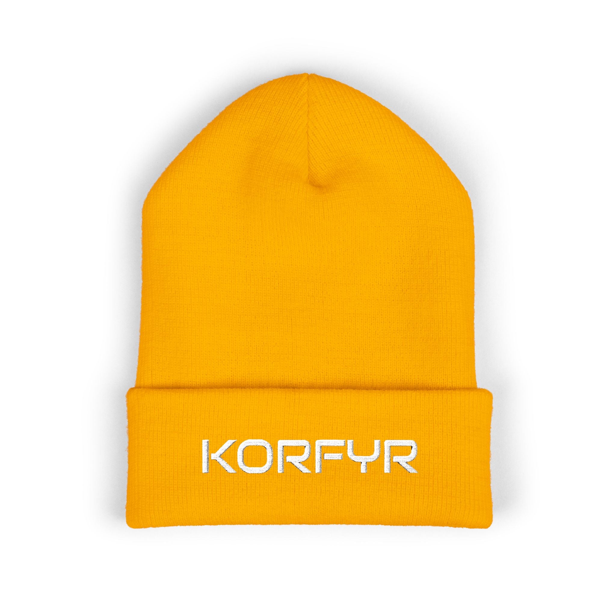 KORFYR Classic Cuffed Beanie - Cozy Embroidered Hat for Winter, Fashion Accessory, Streetwear Style, Gift for Him/Her, Casual Headwear