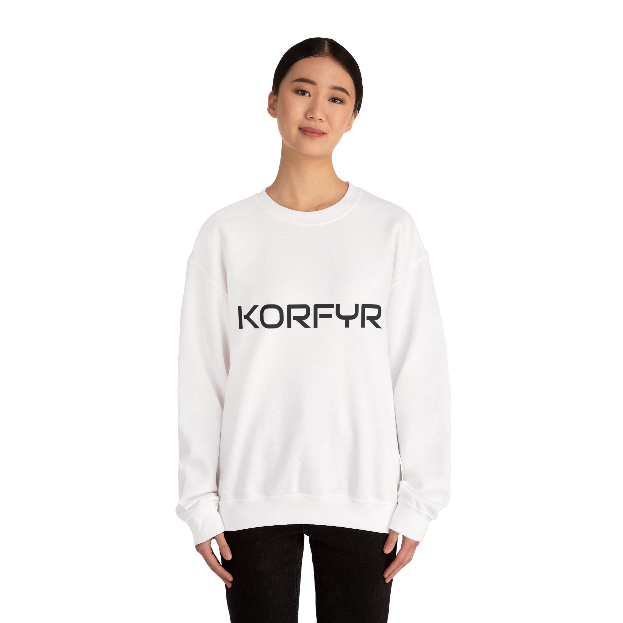 Chic KORFYR Unisex Crewneck Sweatshirt, Casual Layering Essential, Cozy Gift for Friends, Stylish Everyday Wear, Perfect for Any Occasion