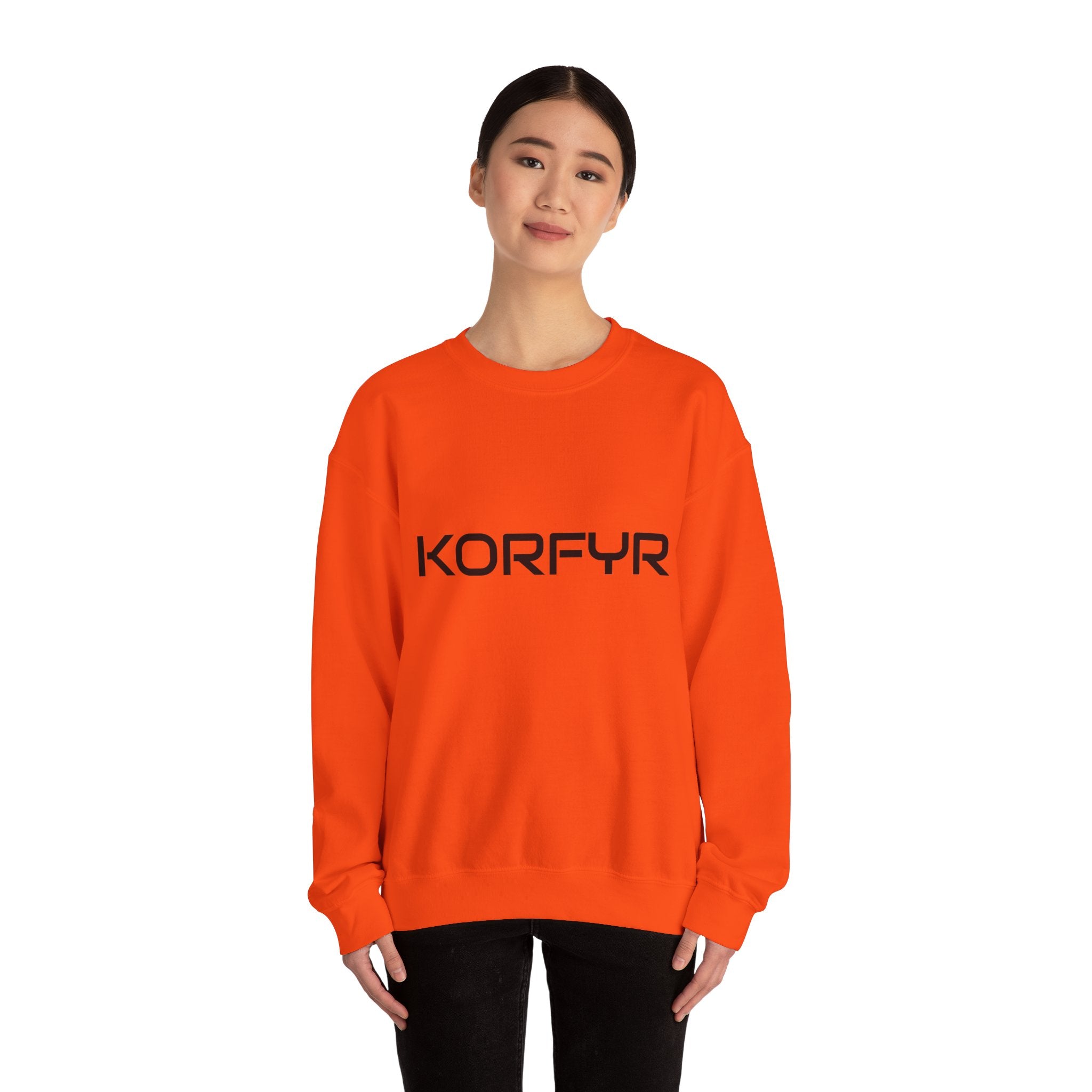Chic KORFYR Unisex Crewneck Sweatshirt, Casual Layering Essential, Cozy Gift for Friends, Stylish Everyday Wear, Perfect for Any Occasion