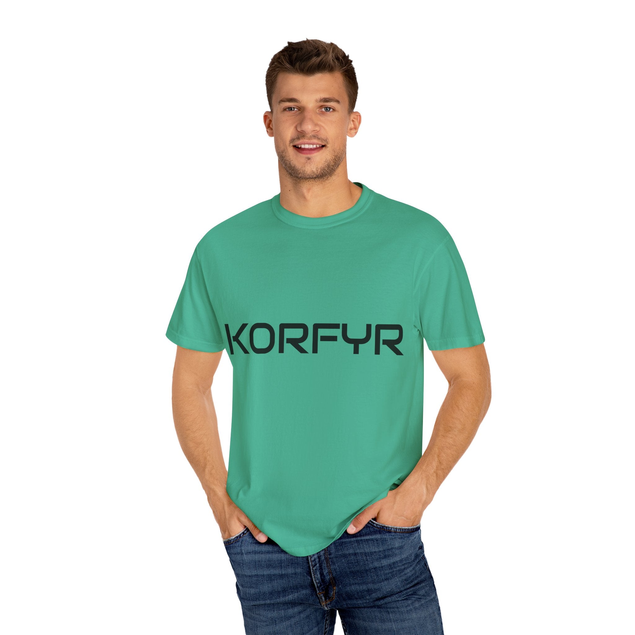 KORFYR Unisex Garment-Dyed T-shirt | Minimalist Fashion Tee, Casual Style, Perfect Gift, Everyday Wear, Trendy Apparel