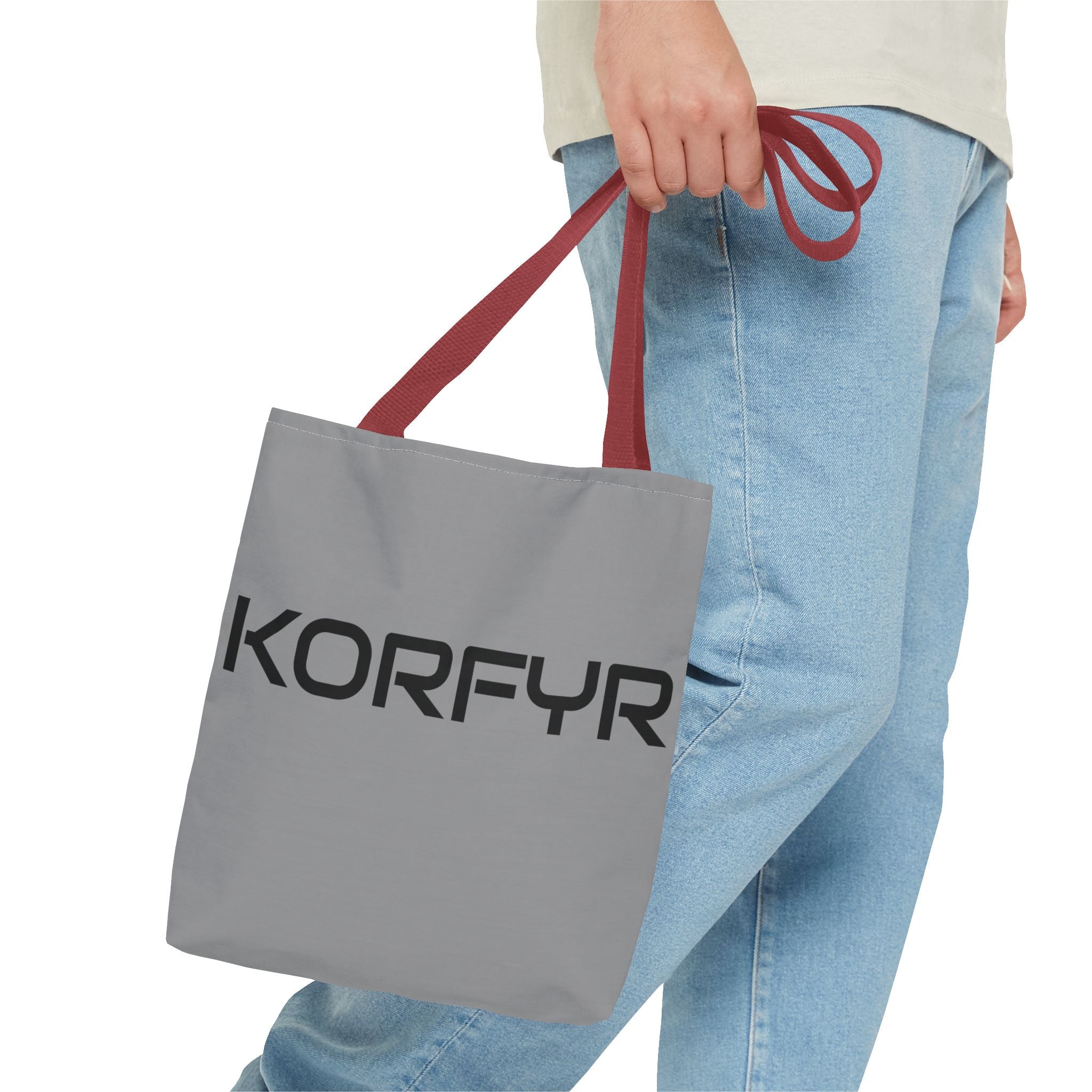 KORFYR Modern Typography Tote Bag, Chic Eco-Friendly Bag, Stylish Everyday Tote, Gift for Her, Fashion Statement Carryall