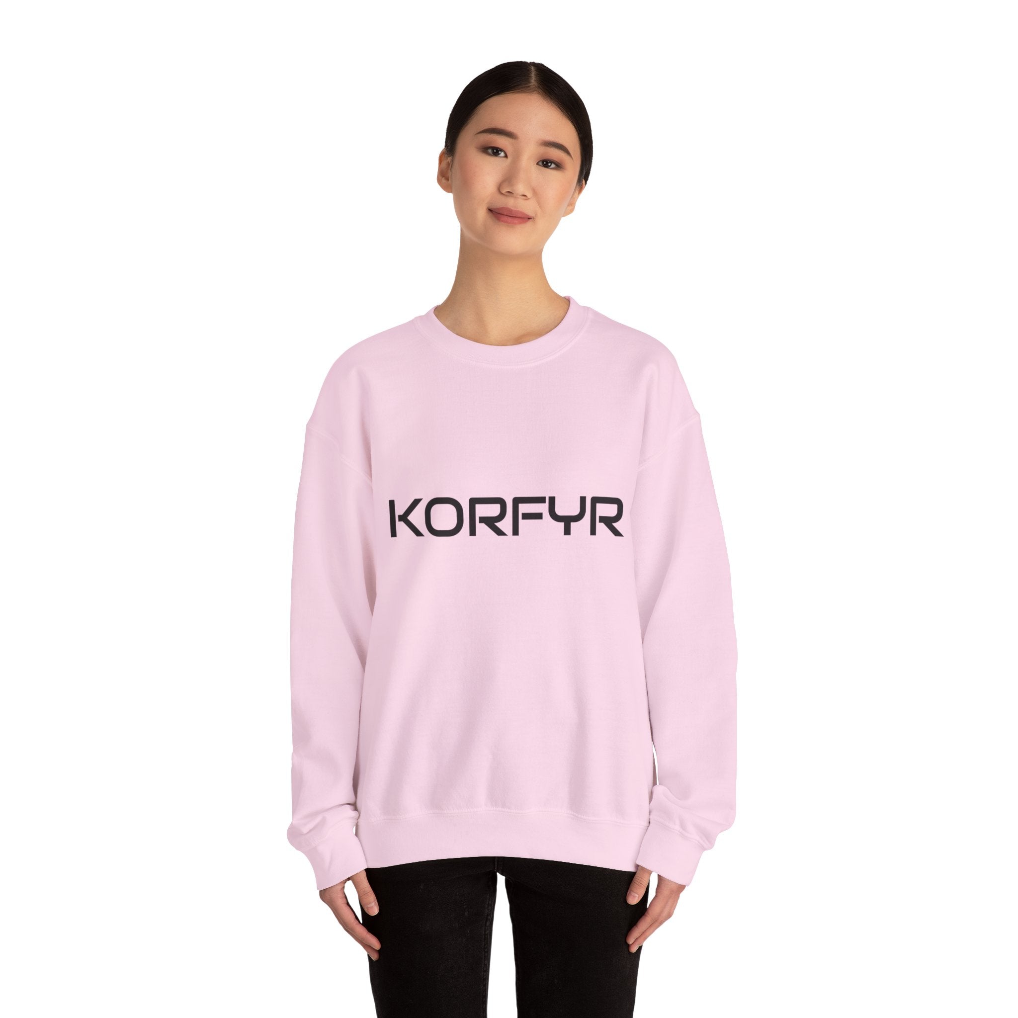 Chic KORFYR Unisex Crewneck Sweatshirt, Casual Layering Essential, Cozy Gift for Friends, Stylish Everyday Wear, Perfect for Any Occasion
