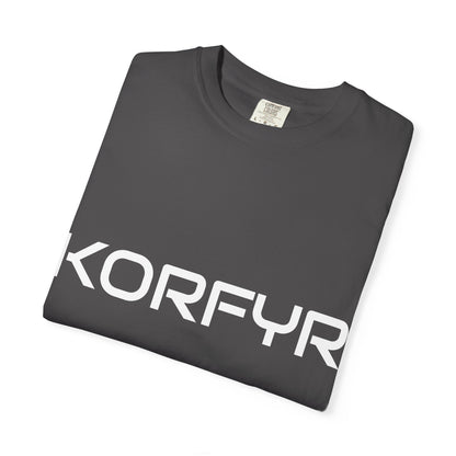 Stylish KORFYR Garment-Dyed T-Shirt, Casual Wear, Streetwear, Gift Idea, Unique Fashion Statement