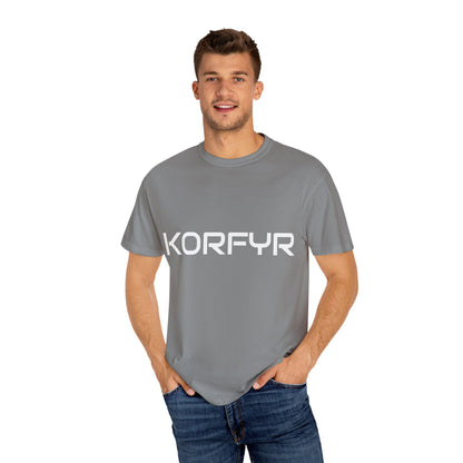 Stylish KORFYR Garment-Dyed T-Shirt, Casual Wear, Streetwear, Gift Idea, Unique Fashion Statement