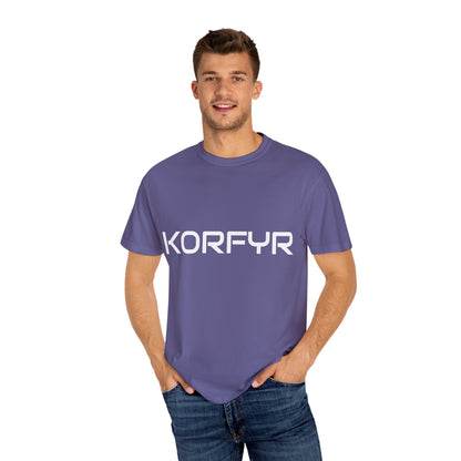 Stylish KORFYR Garment-Dyed T-Shirt, Casual Wear, Streetwear, Gift Idea, Unique Fashion Statement