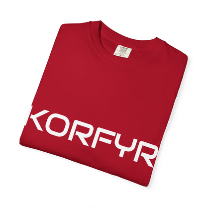 Stylish KORFYR Garment-Dyed T-Shirt, Casual Wear, Streetwear, Gift Idea, Unique Fashion Statement
