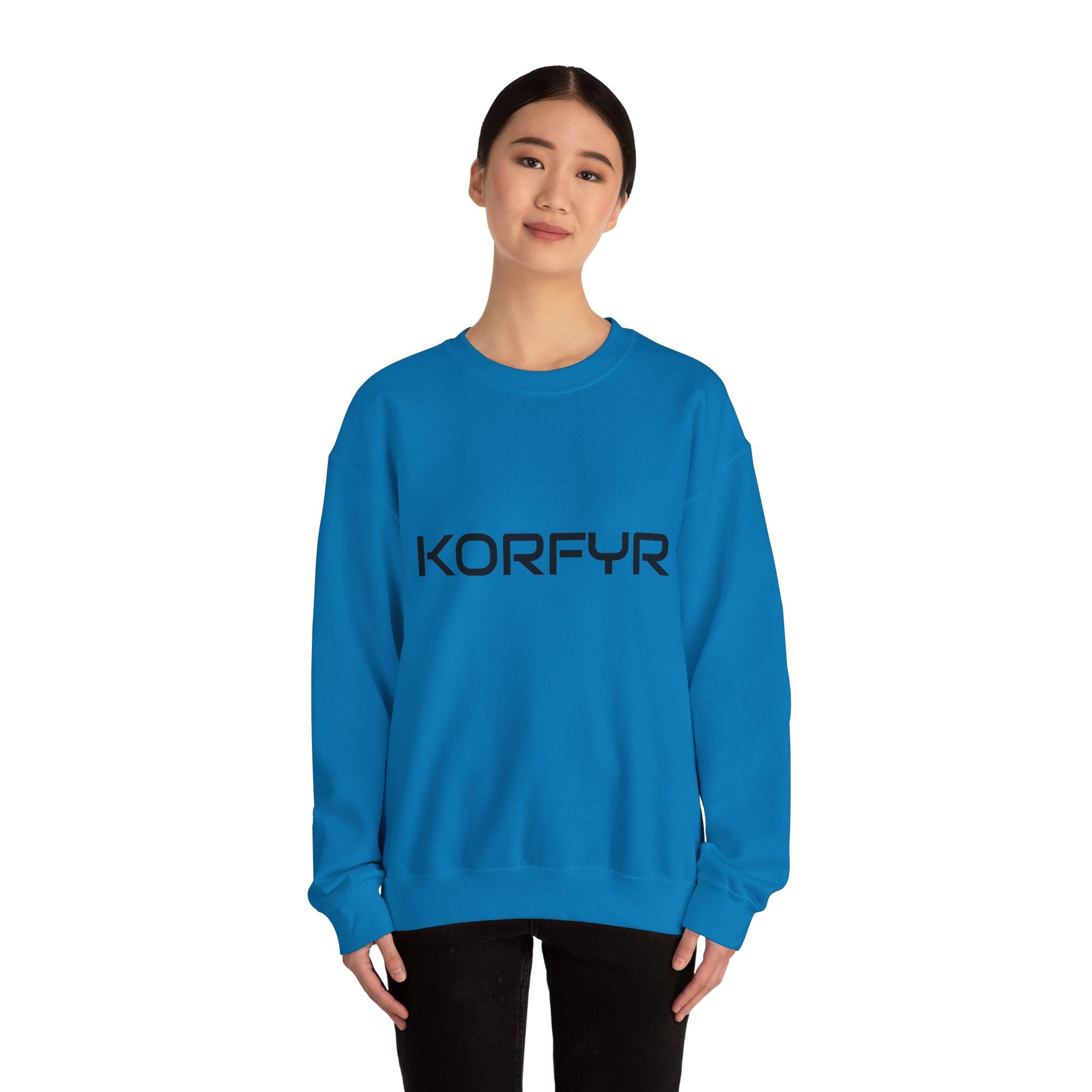 Chic KORFYR Unisex Crewneck Sweatshirt, Casual Layering Essential, Cozy Gift for Friends, Stylish Everyday Wear, Perfect for Any Occasion