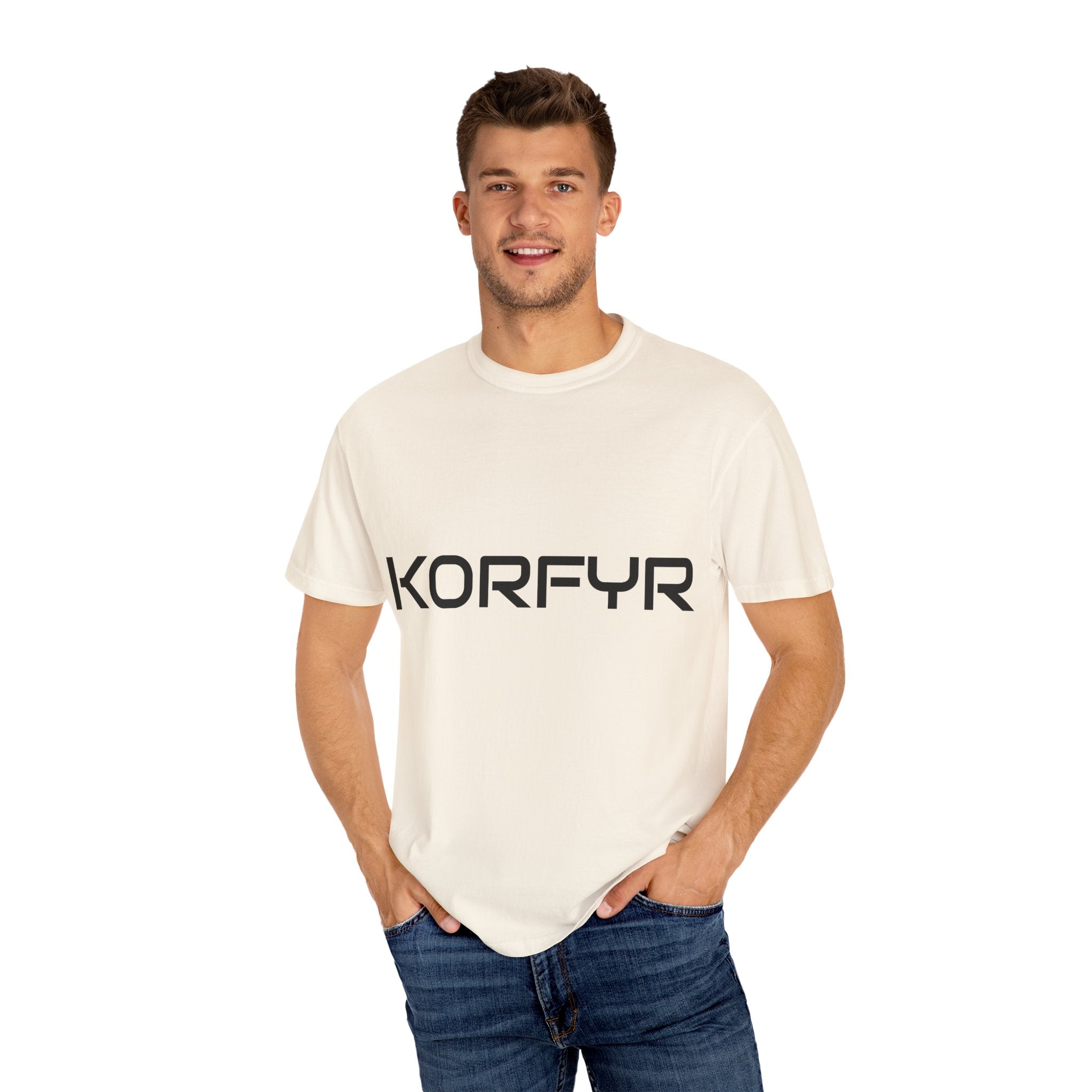 KORFYR Unisex Garment-Dyed T-shirt | Minimalist Fashion Tee, Casual Style, Perfect Gift, Everyday Wear, Trendy Apparel