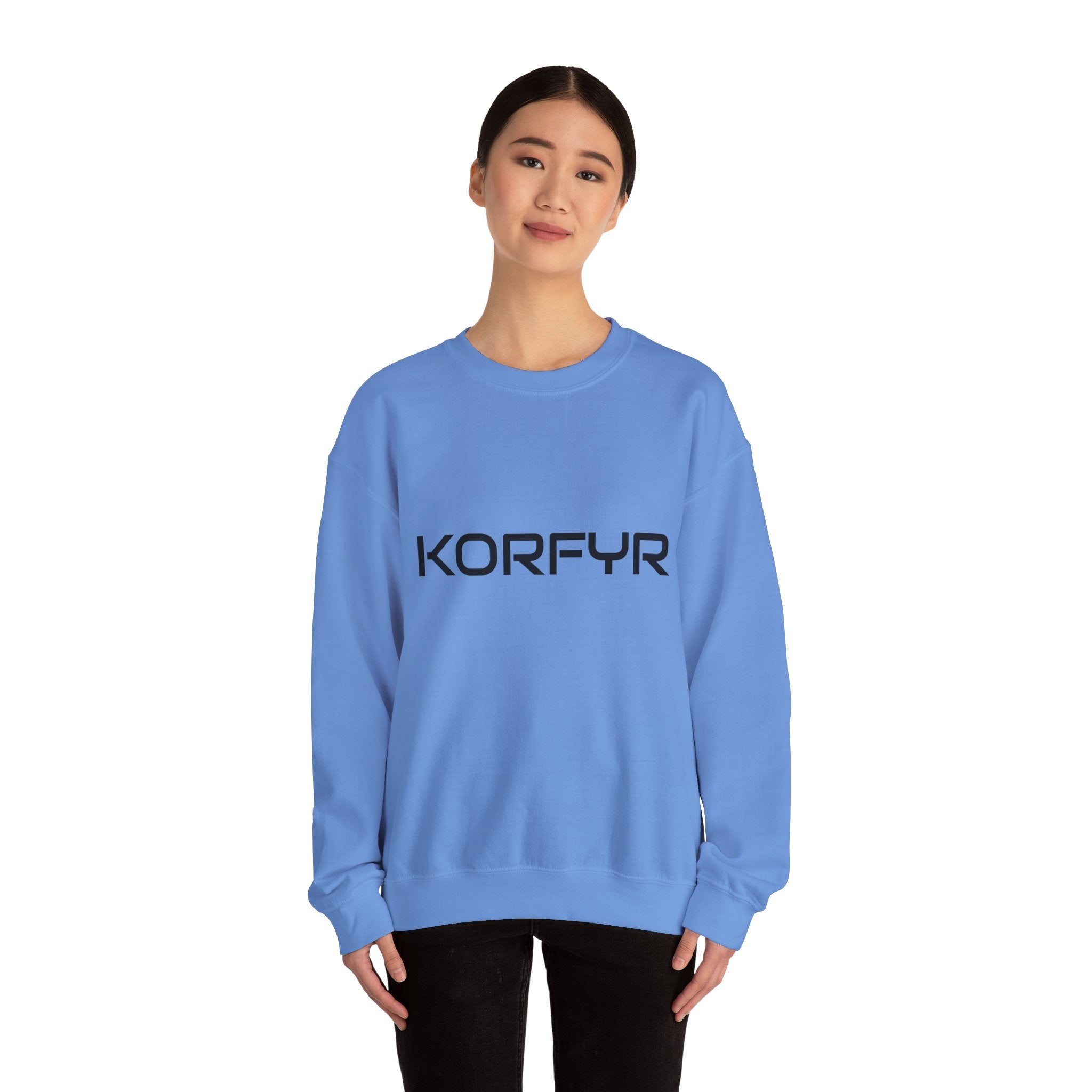 Chic KORFYR Unisex Crewneck Sweatshirt, Casual Layering Essential, Cozy Gift for Friends, Stylish Everyday Wear, Perfect for Any Occasion
