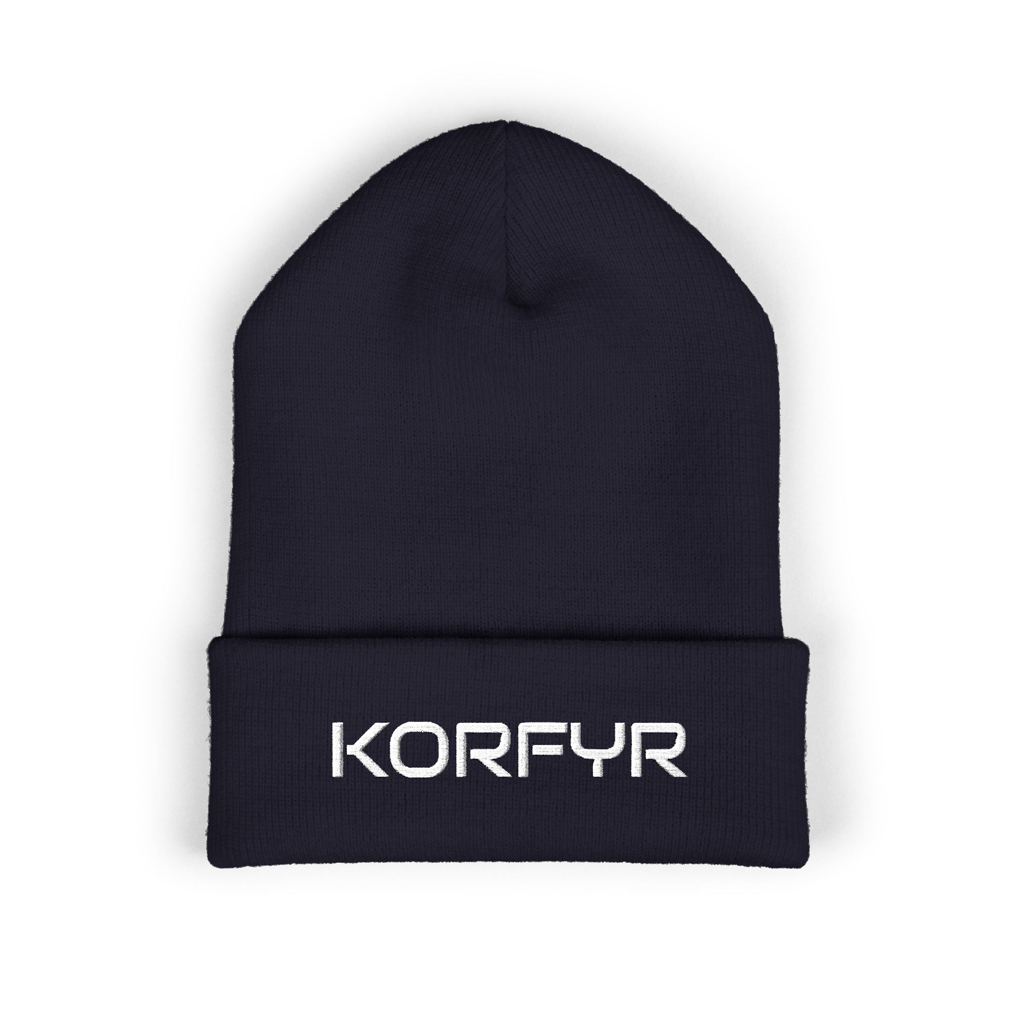 KORFYR Classic Cuffed Beanie - Cozy Embroidered Hat for Winter, Fashion Accessory, Streetwear Style, Gift for Him/Her, Casual Headwear