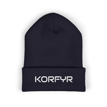 KORFYR Classic Cuffed Beanie - Cozy Embroidered Hat for Winter, Fashion Accessory, Streetwear Style, Gift for Him/Her, Casual Headwear