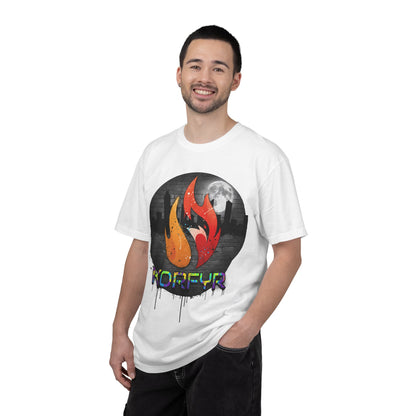 KORFYR Flame Logo T‑Shirt — Urban Graffiti Fire Graphic Tee