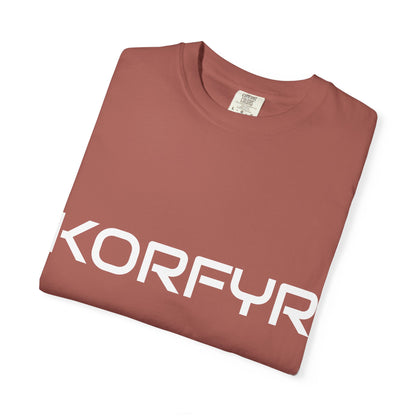 Stylish KORFYR Garment-Dyed T-Shirt, Casual Wear, Streetwear, Gift Idea, Unique Fashion Statement