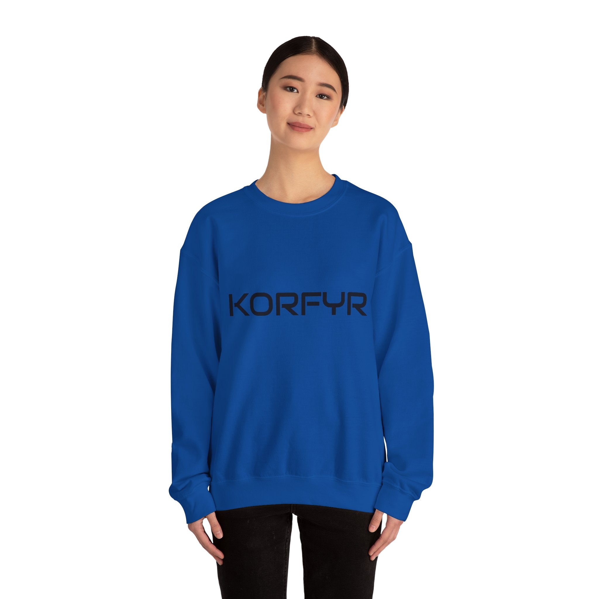 Chic KORFYR Unisex Crewneck Sweatshirt, Casual Layering Essential, Cozy Gift for Friends, Stylish Everyday Wear, Perfect for Any Occasion
