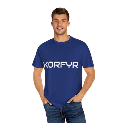 Stylish KORFYR Garment-Dyed T-Shirt, Casual Wear, Streetwear, Gift Idea, Unique Fashion Statement