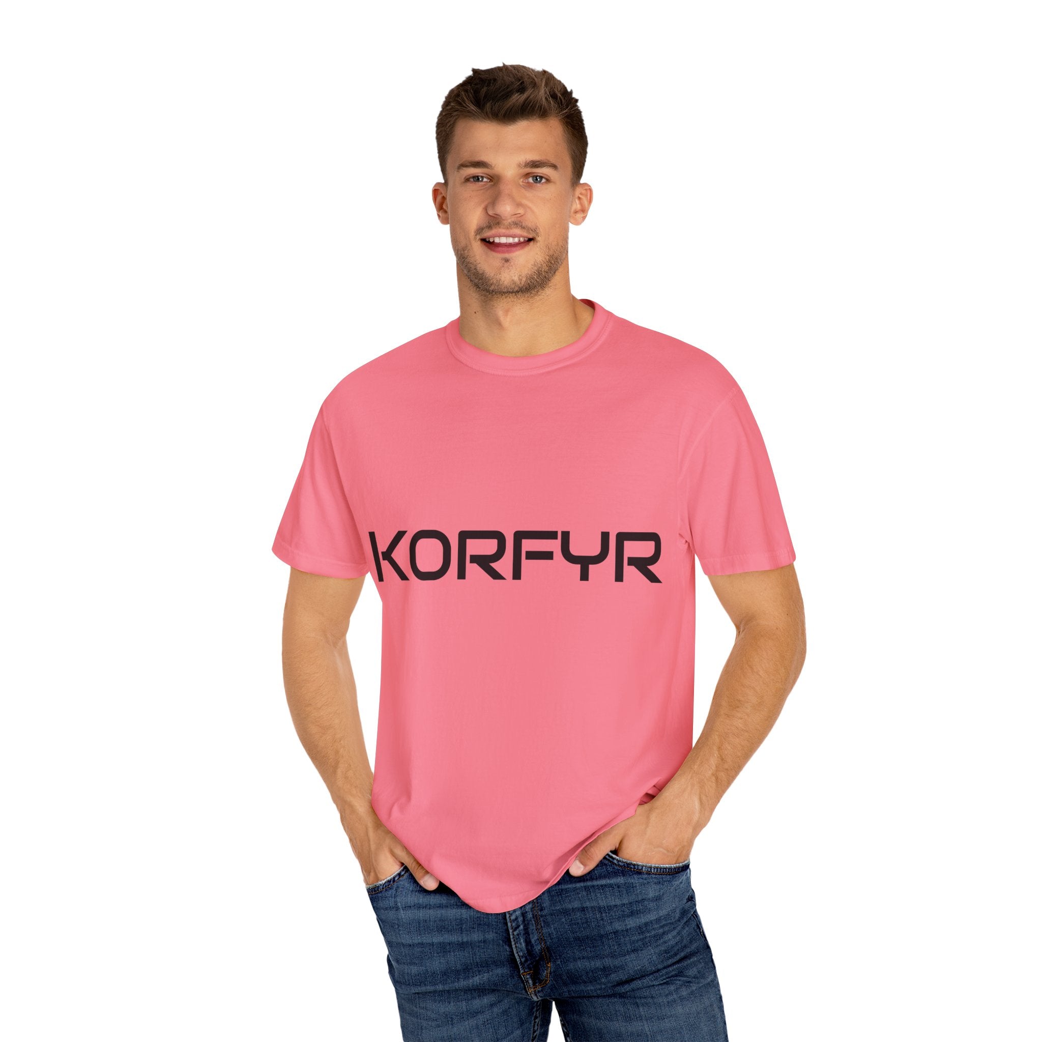 KORFYR Unisex Garment-Dyed T-shirt | Minimalist Fashion Tee, Casual Style, Perfect Gift, Everyday Wear, Trendy Apparel