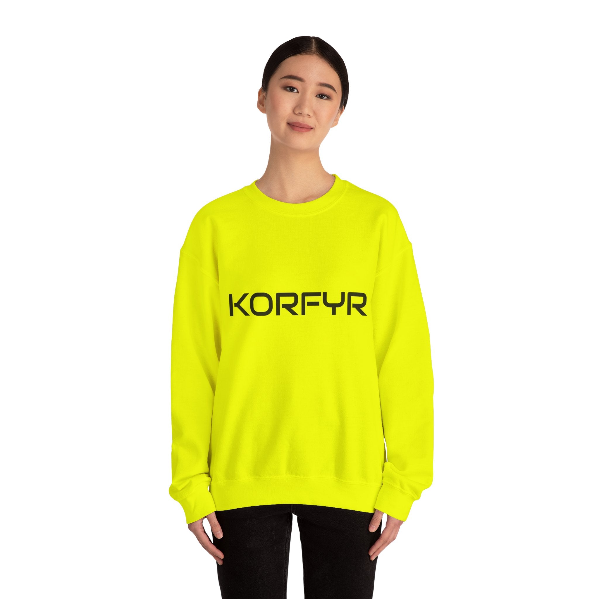 Chic KORFYR Unisex Crewneck Sweatshirt, Casual Layering Essential, Cozy Gift for Friends, Stylish Everyday Wear, Perfect for Any Occasion