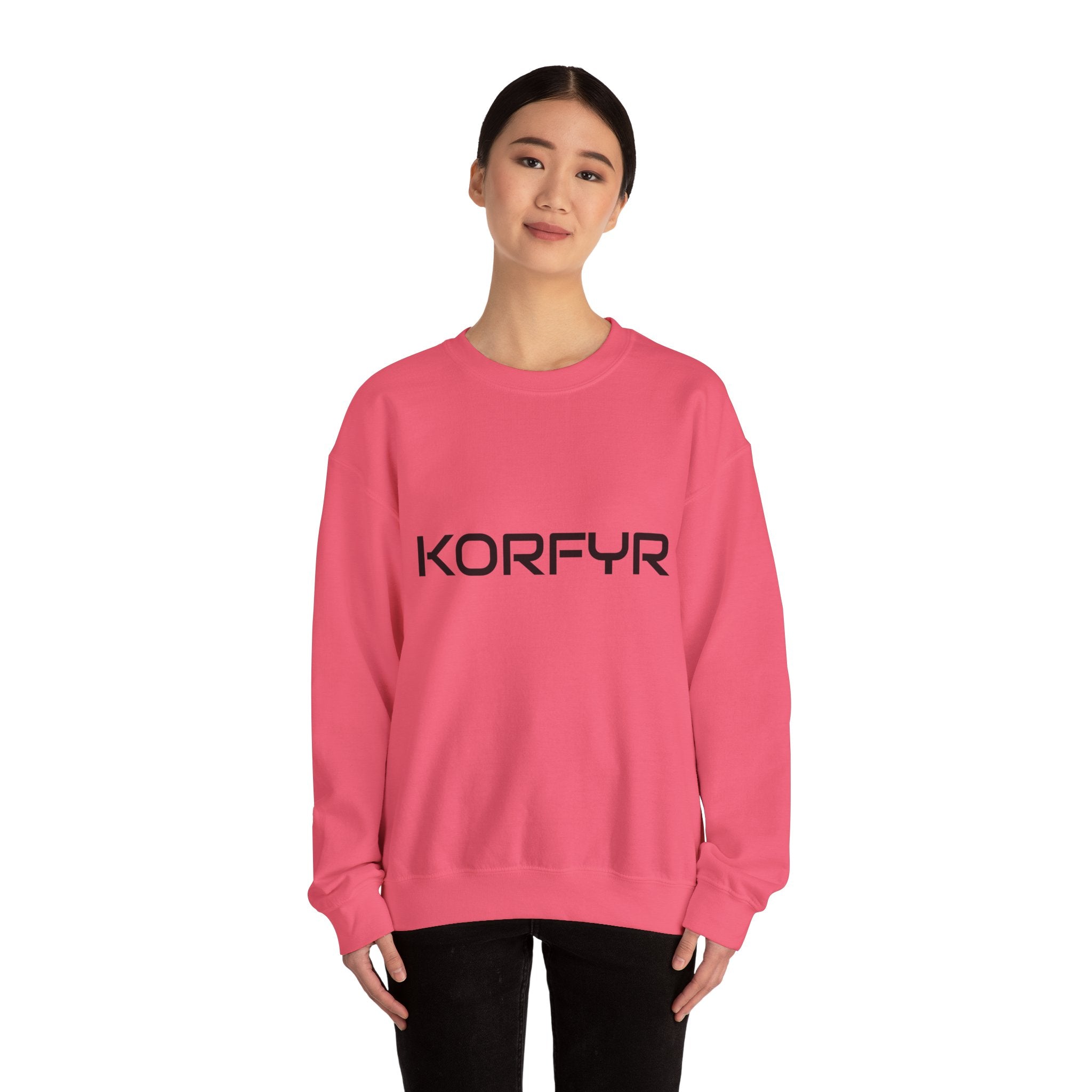 Chic KORFYR Unisex Crewneck Sweatshirt, Casual Layering Essential, Cozy Gift for Friends, Stylish Everyday Wear, Perfect for Any Occasion