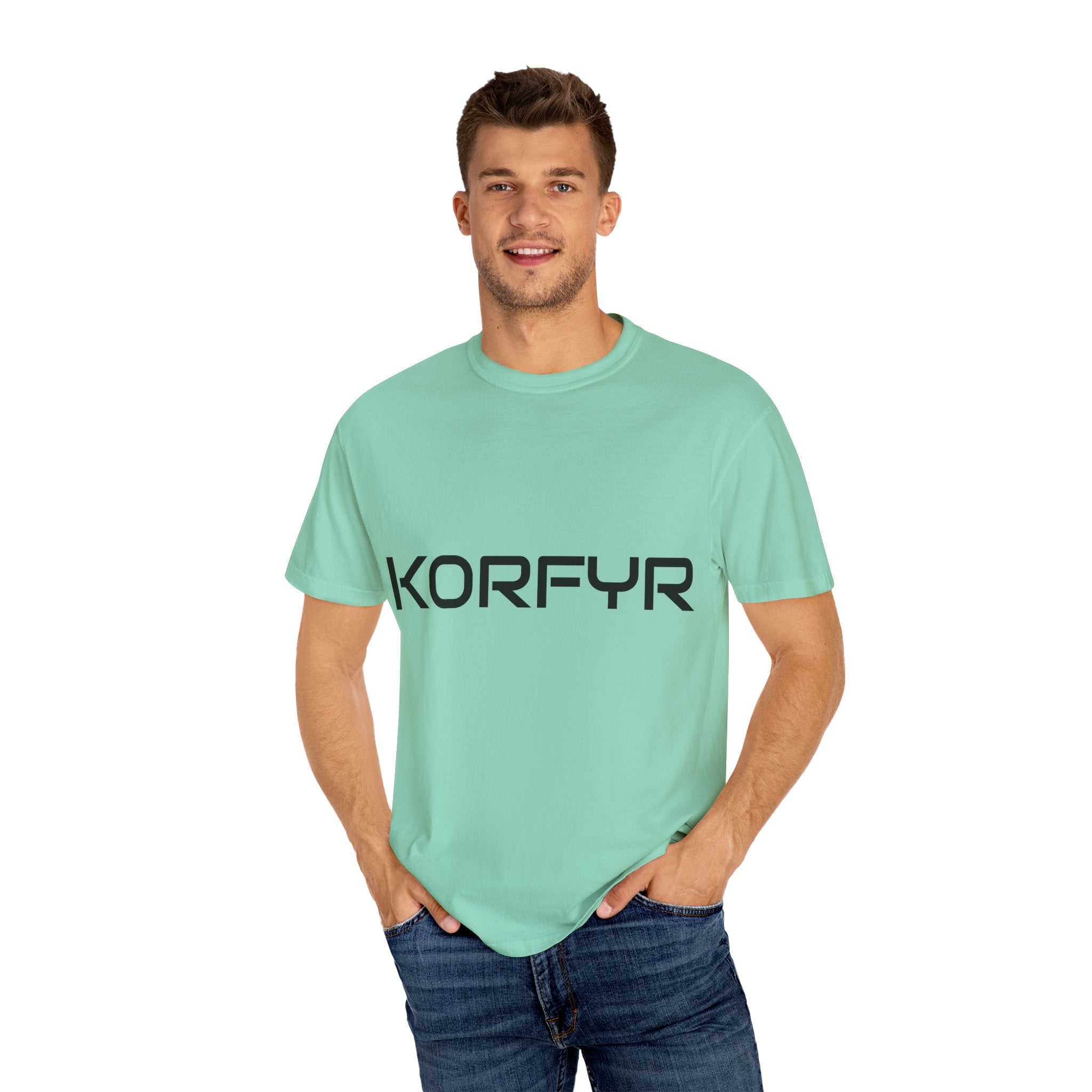 KORFYR Unisex Garment-Dyed T-shirt | Minimalist Fashion Tee, Casual Style, Perfect Gift, Everyday Wear, Trendy Apparel