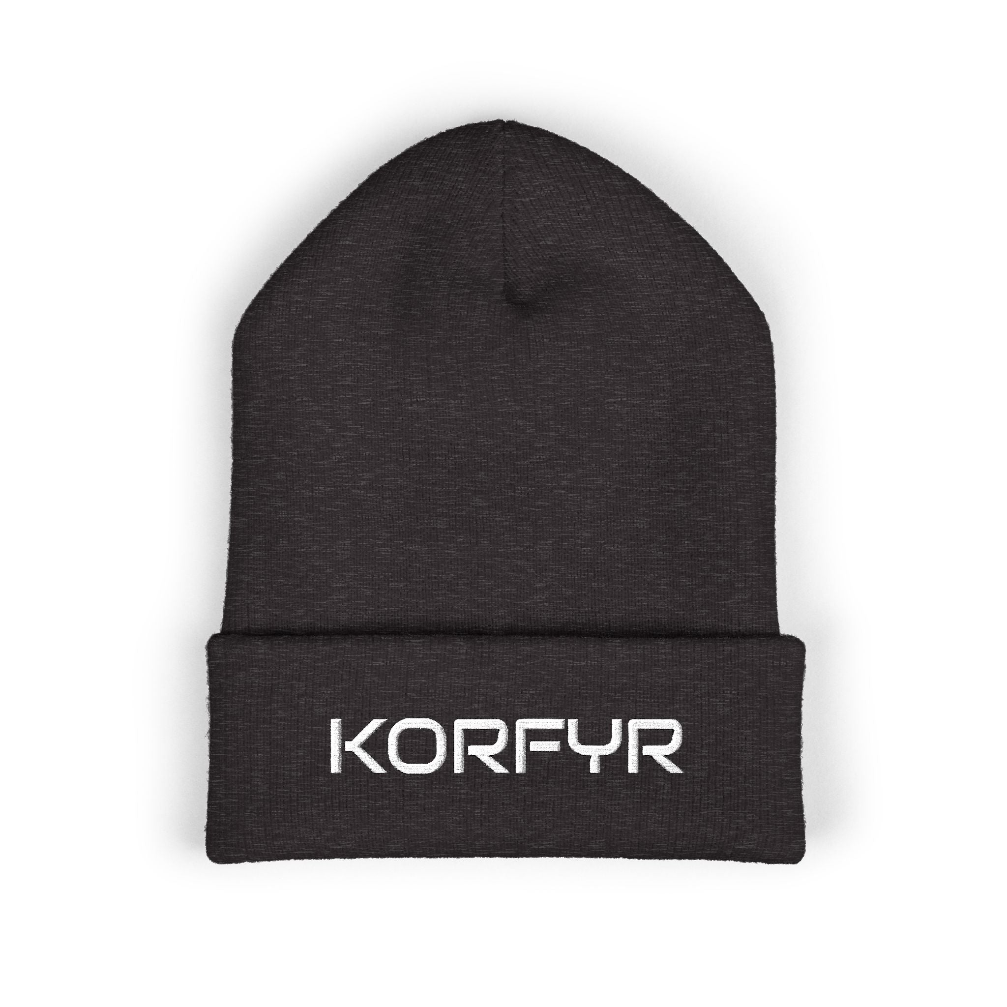 KORFYR Classic Cuffed Beanie - Cozy Embroidered Hat for Winter, Fashion Accessory, Streetwear Style, Gift for Him/Her, Casual Headwear