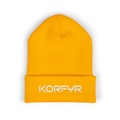 KORFYR Classic Cuffed Beanie - Cozy Embroidered Hat for Winter, Fashion Accessory, Streetwear Style, Gift for Him/Her, Casual Headwear