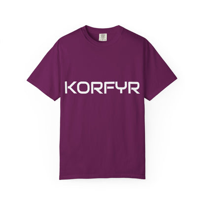 Stylish KORFYR Garment-Dyed T-Shirt, Casual Wear, Streetwear, Gift Idea, Unique Fashion Statement