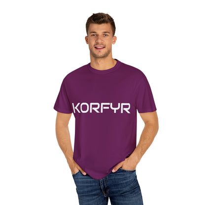 Stylish KORFYR Garment-Dyed T-Shirt, Casual Wear, Streetwear, Gift Idea, Unique Fashion Statement