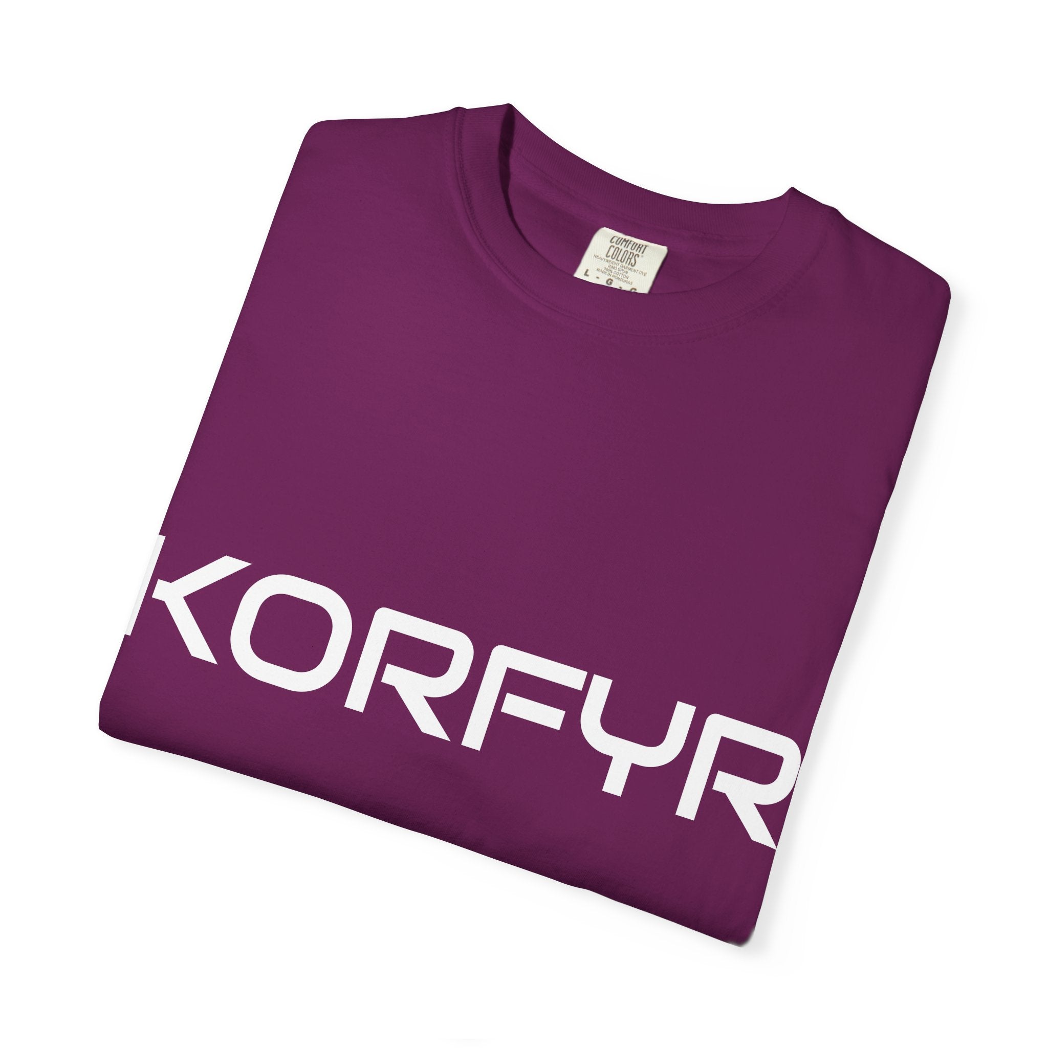 Stylish KORFYR Garment-Dyed T-Shirt, Casual Wear, Streetwear, Gift Idea, Unique Fashion Statement