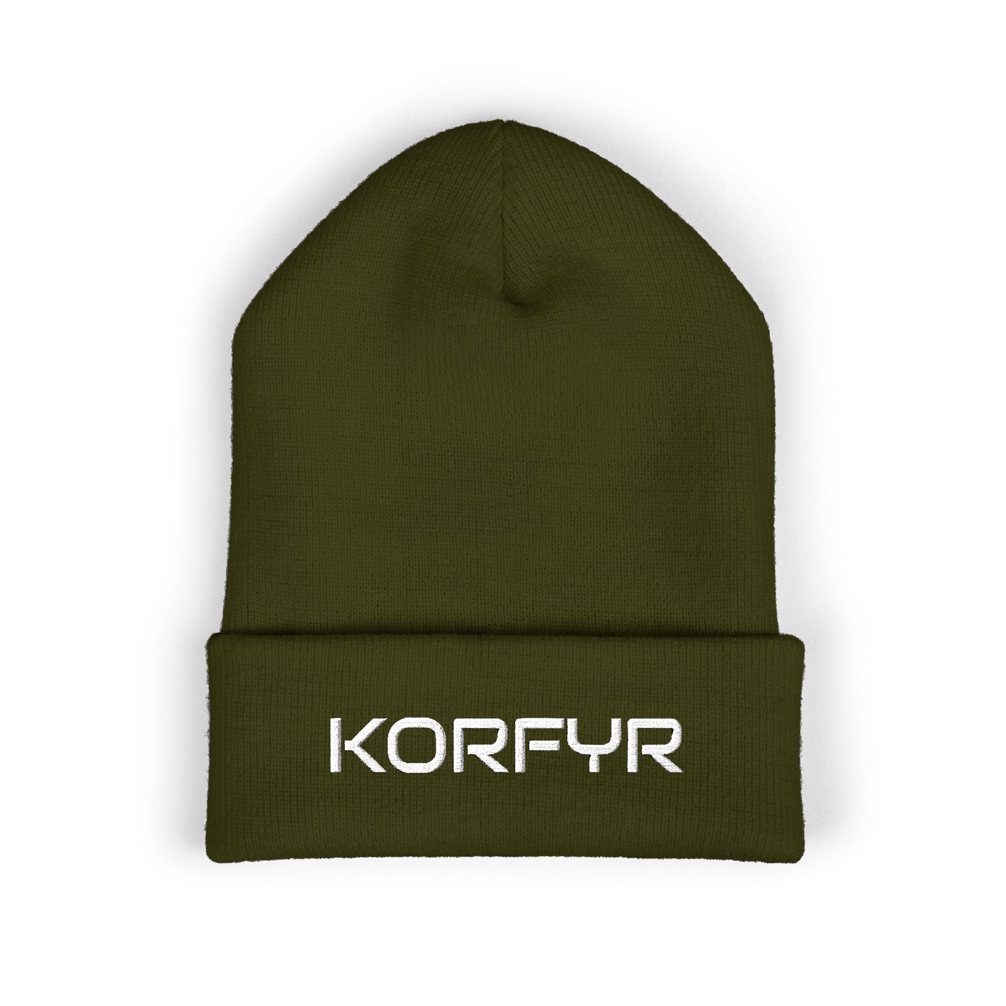 KORFYR Classic Cuffed Beanie - Cozy Embroidered Hat for Winter, Fashion Accessory, Streetwear Style, Gift for Him/Her, Casual Headwear