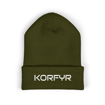 KORFYR Classic Cuffed Beanie - Cozy Embroidered Hat for Winter, Fashion Accessory, Streetwear Style, Gift for Him/Her, Casual Headwear