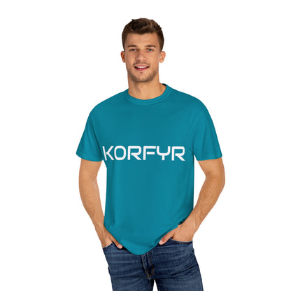 Stylish KORFYR Garment-Dyed T-Shirt, Casual Wear, Streetwear, Gift Idea, Unique Fashion Statement