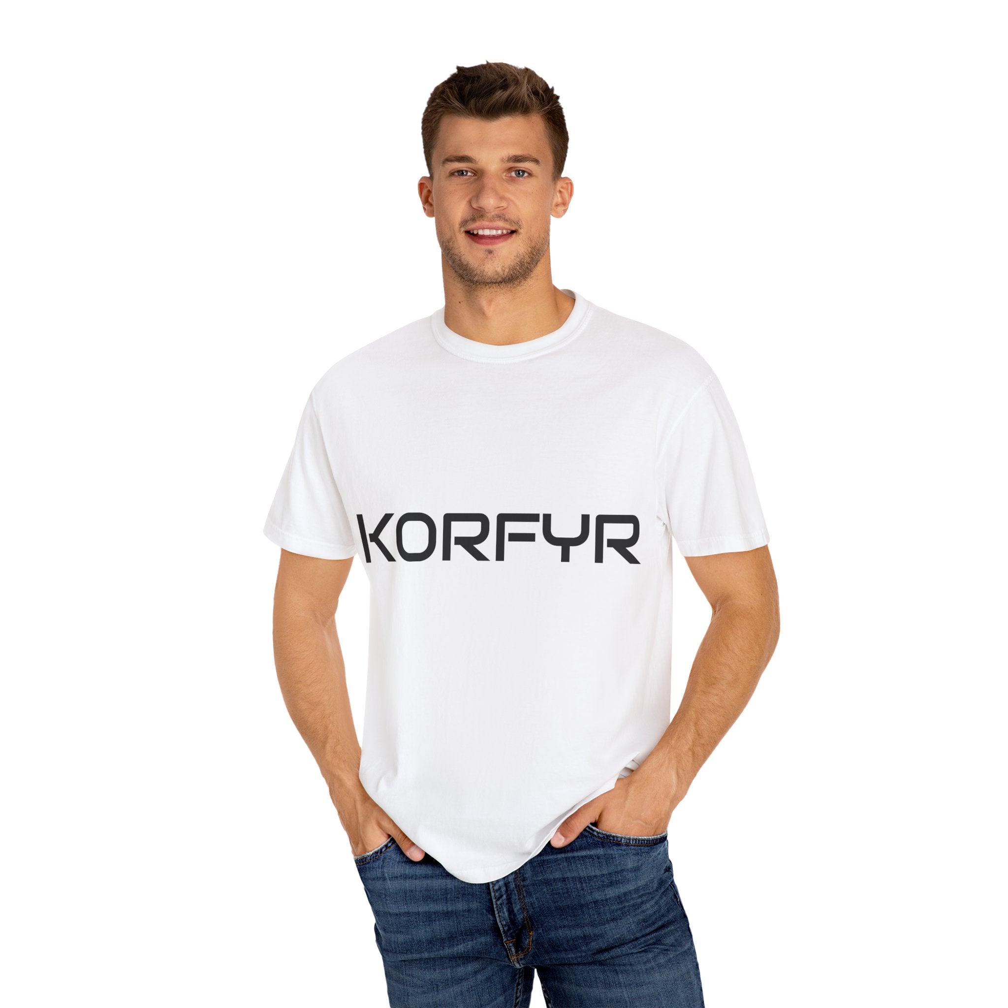 KORFYR Unisex Garment-Dyed T-shirt | Minimalist Fashion Tee, Casual Style, Perfect Gift, Everyday Wear, Trendy Apparel