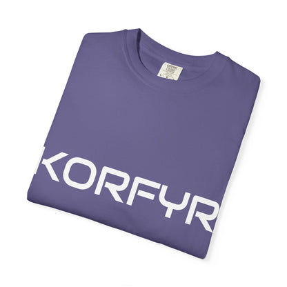 Stylish KORFYR Garment-Dyed T-Shirt, Casual Wear, Streetwear, Gift Idea, Unique Fashion Statement