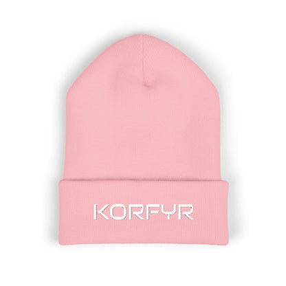 KORFYR Classic Cuffed Beanie - Cozy Embroidered Hat for Winter, Fashion Accessory, Streetwear Style, Gift for Him/Her, Casual Headwear