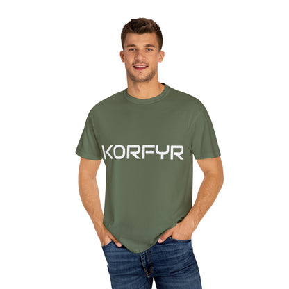 Stylish KORFYR Garment-Dyed T-Shirt, Casual Wear, Streetwear, Gift Idea, Unique Fashion Statement