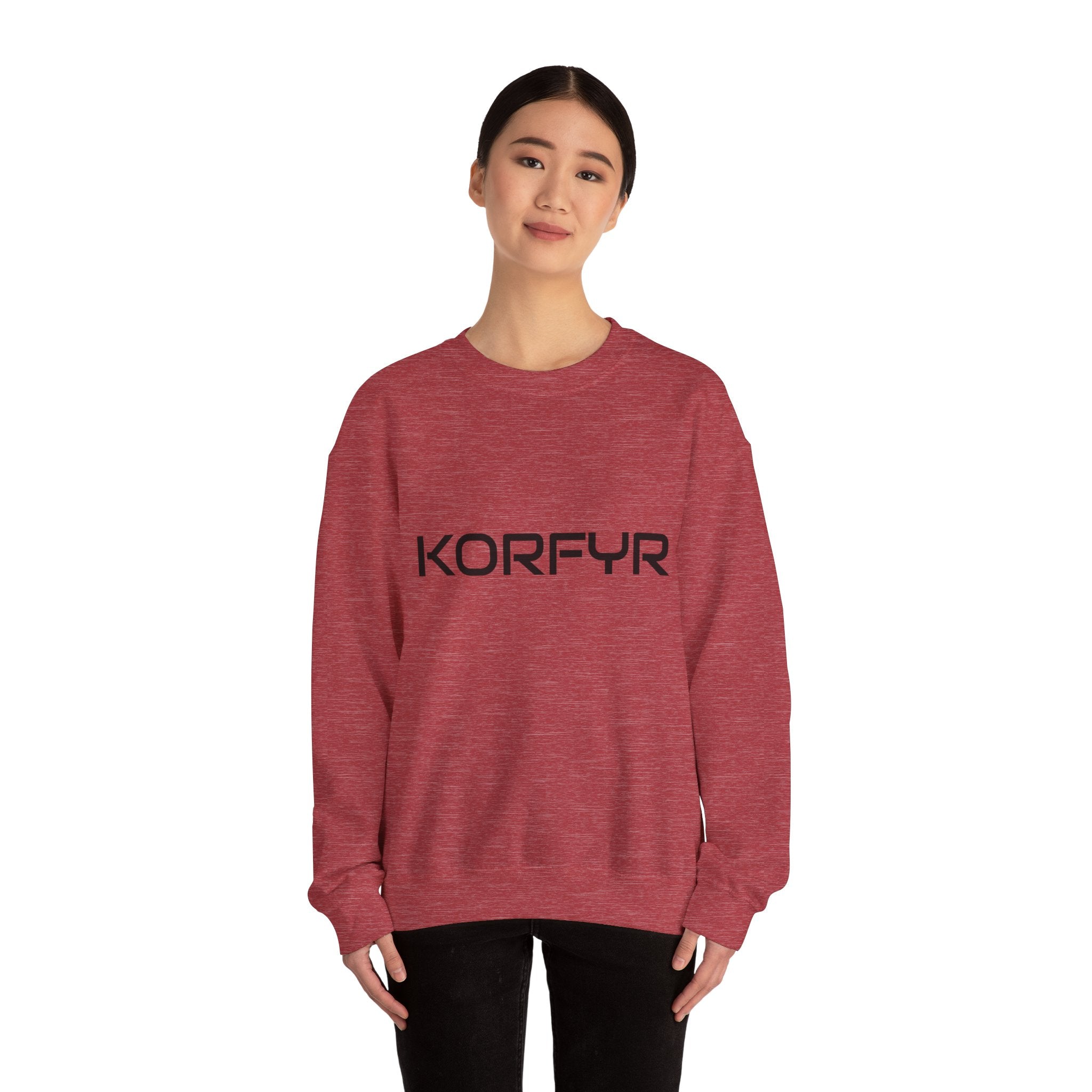 Chic KORFYR Unisex Crewneck Sweatshirt, Casual Layering Essential, Cozy Gift for Friends, Stylish Everyday Wear, Perfect for Any Occasion