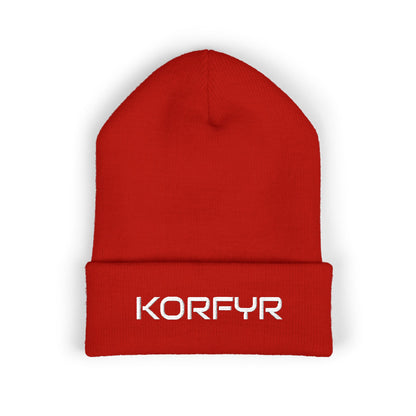 KORFYR Classic Cuffed Beanie - Cozy Embroidered Hat for Winter, Fashion Accessory, Streetwear Style, Gift for Him/Her, Casual Headwear