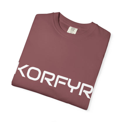 Stylish KORFYR Garment-Dyed T-Shirt, Casual Wear, Streetwear, Gift Idea, Unique Fashion Statement