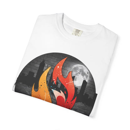 KORFYR Flame Logo T‑Shirt — Urban Graffiti Fire Graphic Tee