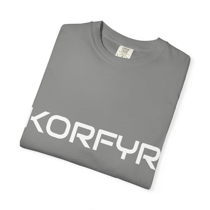 Stylish KORFYR Garment-Dyed T-Shirt, Casual Wear, Streetwear, Gift Idea, Unique Fashion Statement