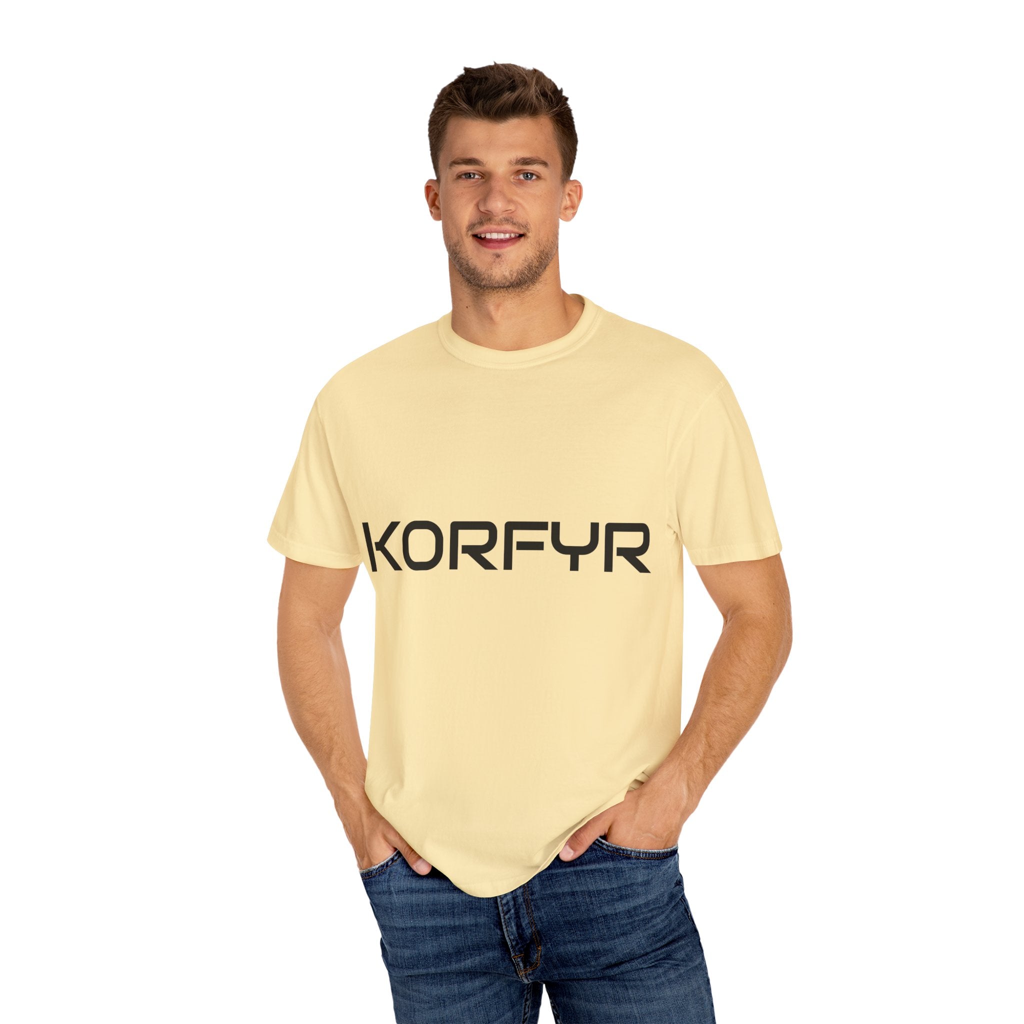 KORFYR Unisex Garment-Dyed T-shirt | Minimalist Fashion Tee, Casual Style, Perfect Gift, Everyday Wear, Trendy Apparel