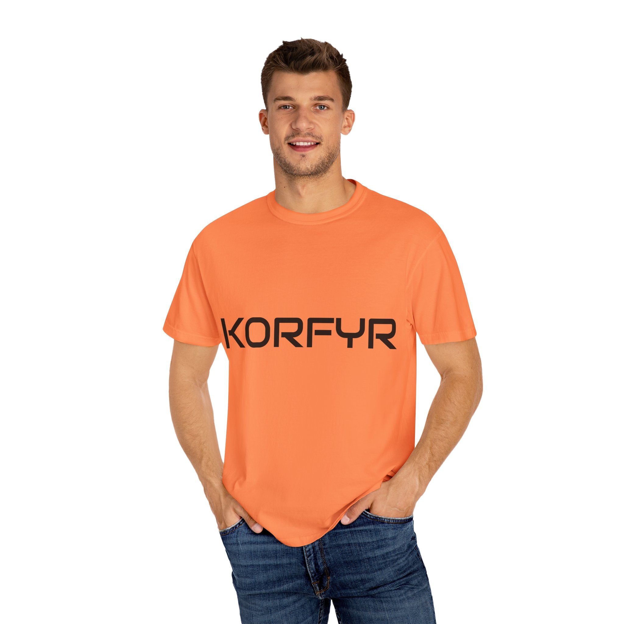 KORFYR Unisex Garment-Dyed T-shirt | Minimalist Fashion Tee, Casual Style, Perfect Gift, Everyday Wear, Trendy Apparel