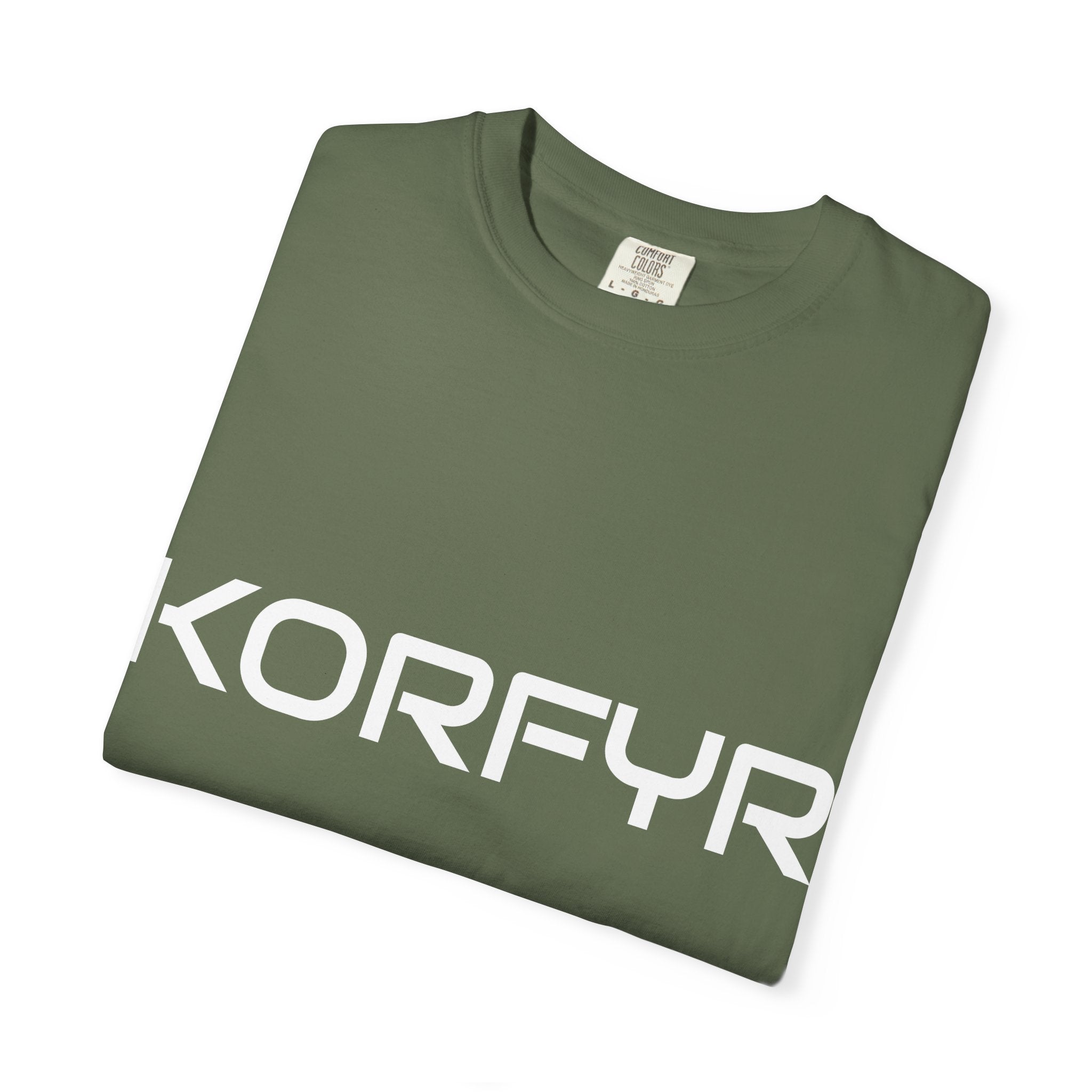 Stylish KORFYR Garment-Dyed T-Shirt, Casual Wear, Streetwear, Gift Idea, Unique Fashion Statement