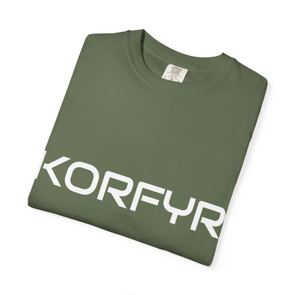 Stylish KORFYR Garment-Dyed T-Shirt, Casual Wear, Streetwear, Gift Idea, Unique Fashion Statement